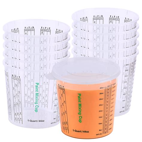 thick plastic cup paint measure|paint mixing cups 32 oz.